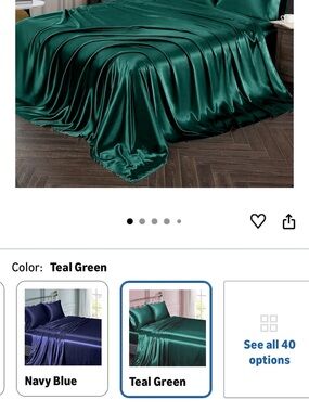 Teal Green Satin Bed Sheet Set - Luxury Soft Bedding